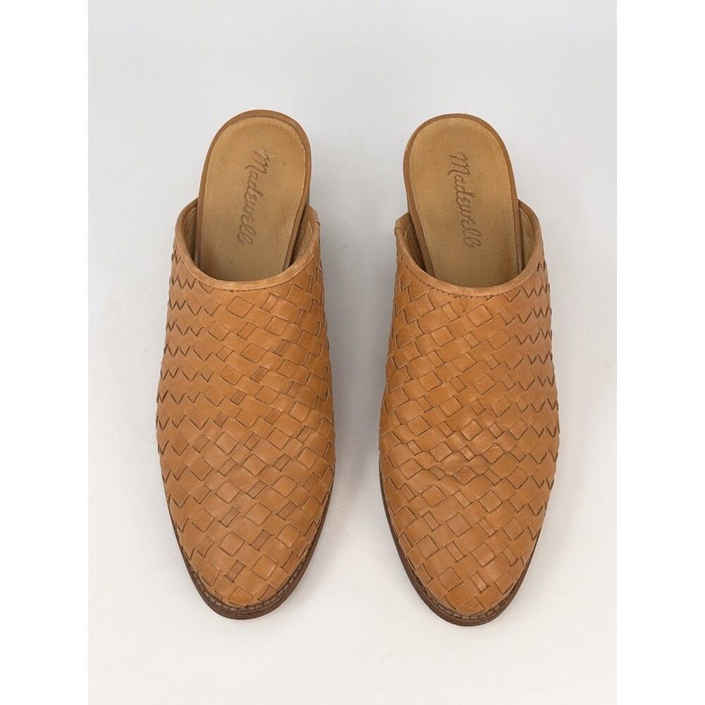 Madewell Womens Heels Brown Amber The Harper Mule Woven Leather Slip On US 8 - Picture 3 of 12